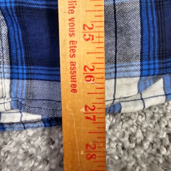 Ed Hardy Shirt Mens‎ Large Blue Plaid Button Up Long Sleeve Outdoors Casual - Picture 11 of 13